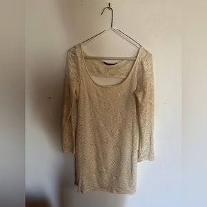 Foreign exchange off white lace dress size M